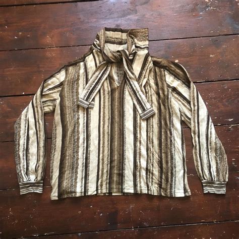 Vintage Pussy Bow Blouse Size Approx Italian Depop