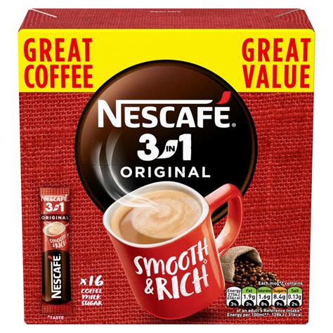Amazon.com : NESCAFE 3 IN 1 ORIGINAL SMOOTH & RICH INSTANT COFFEE 16 ...