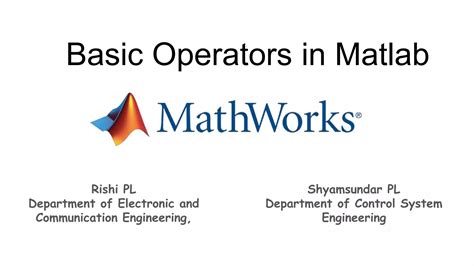 Basic Operators In Matlab Ppt