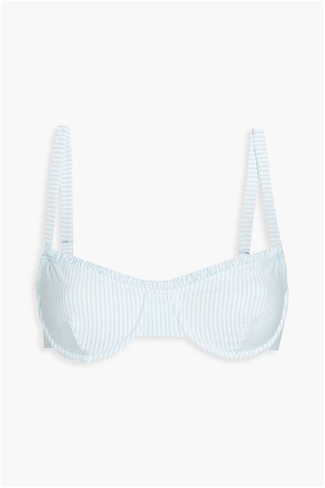 Onia Striped Stretch Seersucker Bikini Top The Outnet
