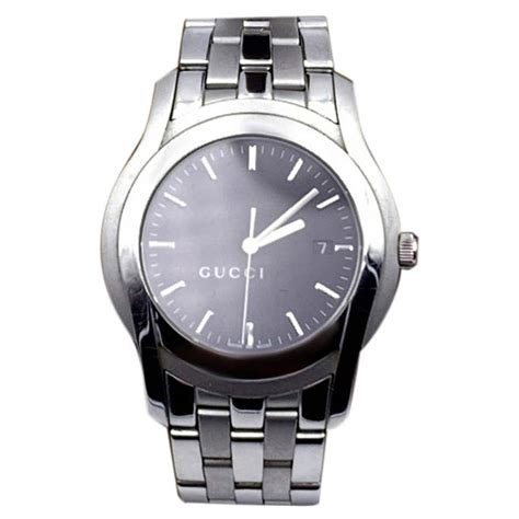 Gucci Stainless Steel 6700l Ladies Wrist Watch Bracelet Black Dial At 1stdibs Gucci 6700l