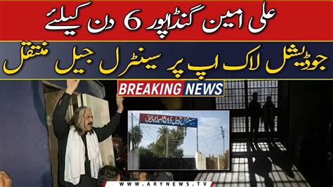 Ali Amin Gandapur Transferred To Central Jail On Judicial Lock Up For 6