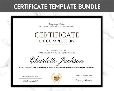 Certificate Template Editable Certificate Of Completion
