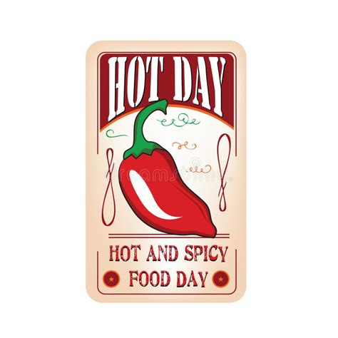 Hot And Spicy Food Day Sticker Stock Vector Illustration Of Business Event