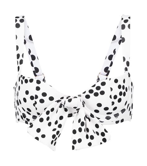 Clara Polka Dot Bikini Top In White Alexandra Miro Mytheresa