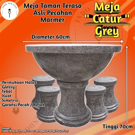 Jual Indo Terazzo Meja Dan Kursi Teraso Asli Marmer Unik Shopee Indonesia