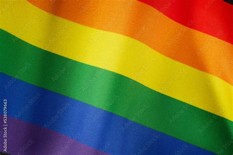 Rainbow Flag As LGBT Gay Symbol Background Closeup Top View Stock Photo Adobe Stock