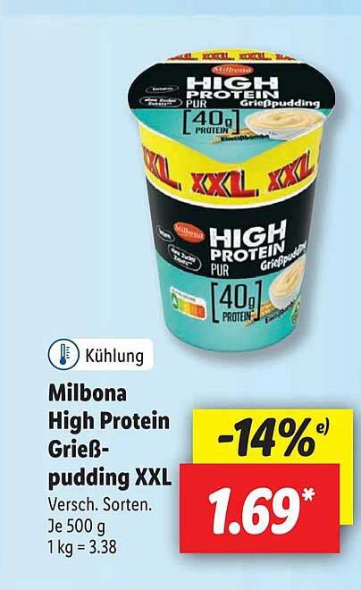 K Hlung Milbona High Protein Grie Pudding Xxl Angebot Bei Lidl