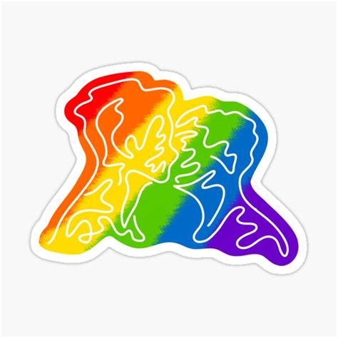 Gay MLM Kiss Sticker Rainbow Background Sticker For Sale By SplittingEros Redbubble