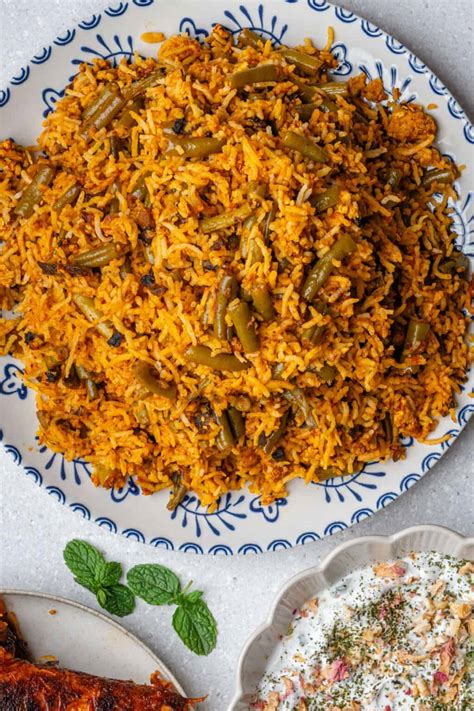 Lubia Polo Persian Green Bean Rice Vegan Recipe Cooking With Ayeh