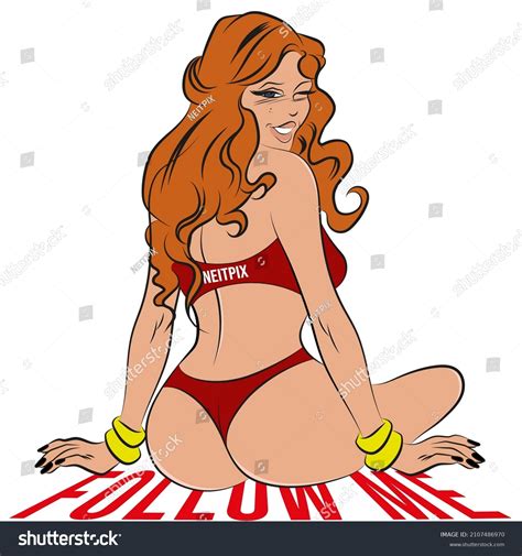 Sexy Girl Smiling Wearing Red Bikini Stock Vector Royalty Free Shutterstock