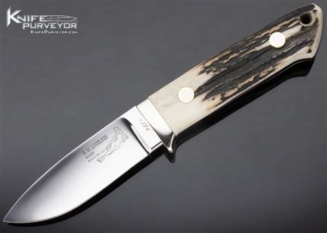 Bob Loveless Custom Knife Single Nude Logo Stag Drop Point Hunter