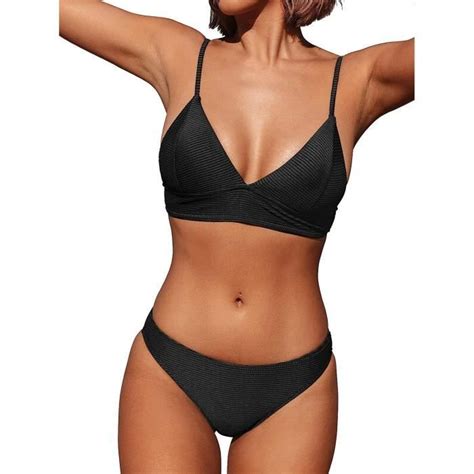 Maillot De Bain Femme Baie Confortable Bikini La Age Marque Inconnue Noir Noir Cdiscount