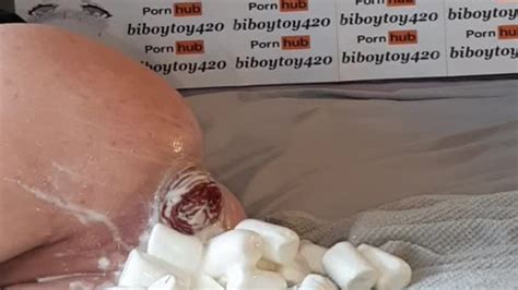 Anal Twink Insert Large Marshmallow Up His Ass Till Creamy Huge Anal Prolapse V Deo De