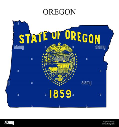 Oregon Map Vector Illustration Global Economy State In America North