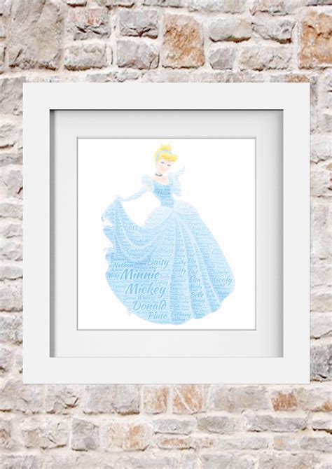 Cinderella Word Art Print Collage Memory Collage