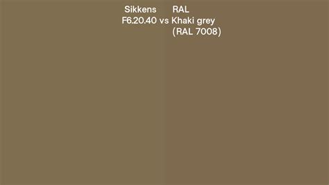 Sikkens F6 20 40 Vs Ral Khaki Grey Ral 7008 Side By Side Comparison