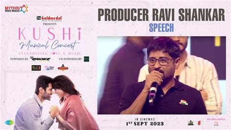 Producer Ravi Shankar Speech KUSHI Musical Concert Vijay