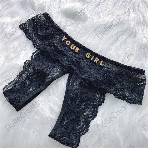Custom Lace Lingerie Panties Sexy Crotchless Underwear Personalised Name Thong Custom Name