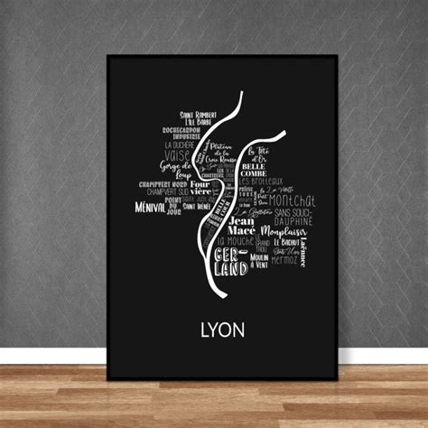 Carte Des Quartiers De Lyon Affich O