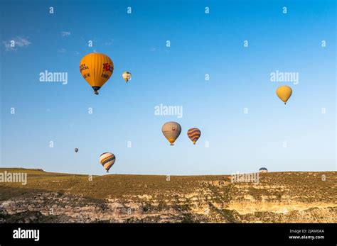 Hot Air Balloon From Above The Oriental Dream Landscape Of Cappadocia Stock Photo Alamy