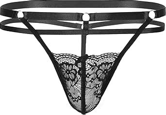 Mufeng Mens Sissy Lingerie Lace Transparent Sexy Panties Briefs Low