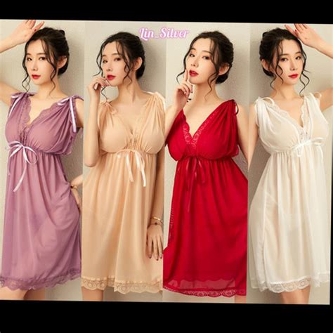 Jual Lingerie Sexy Dress Baju Tidur Seksi Wanita Premium M L Xl Xxl Xxxl Apricot Kab