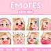 Chibi Girl Emote Bundle For Twitch Discord And Youtube Blonde Hair Brown Eyes Pale Skin