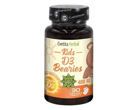 ВИТАМИН КИДС ДЗ БЕРИС 10 мкг 30 таблетки Цветита / KIDS D3 BEARIES
