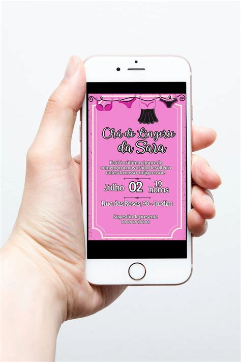 Convite Digital Chá de Lingerie Elo Produtos Especiais