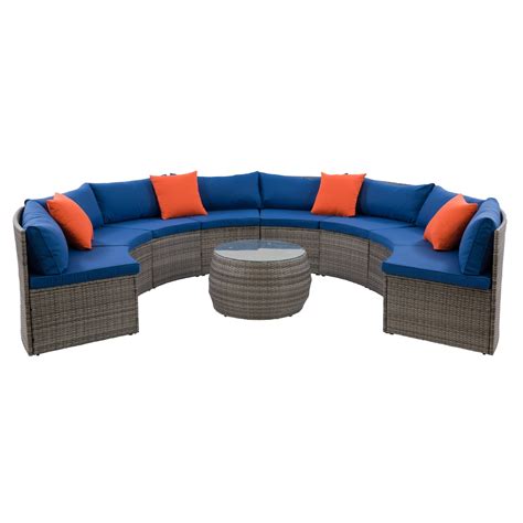 Corliving Parksville Blended Grey 5 Piece Rust Proof Rattan Outdoor