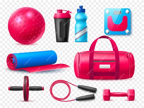 Premium Vector | Realistic fitness elements Gym women accessories girls ...