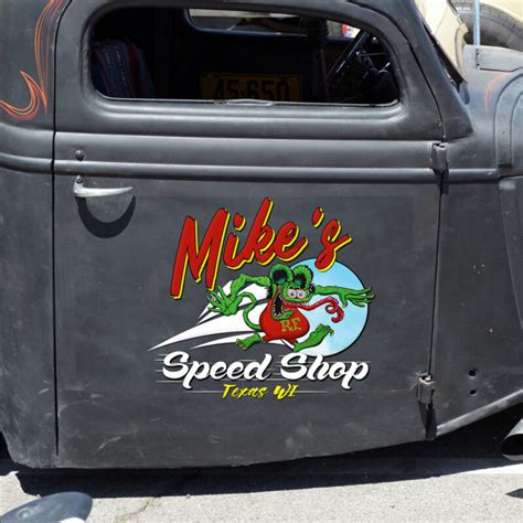 Personalized Hot Rod Rat Fink Speed Shop Vinyl Stickers Dingmun