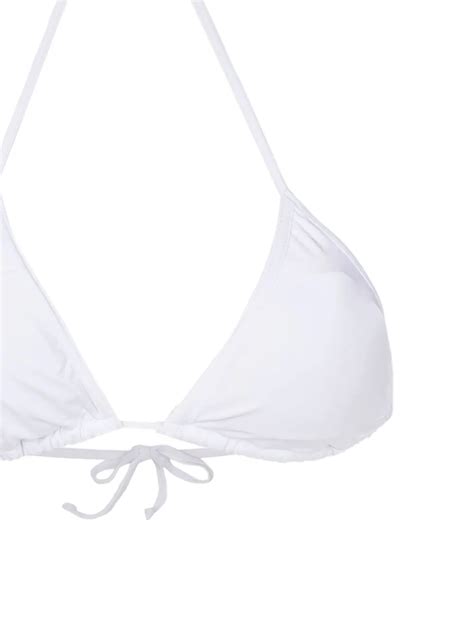 Amir Slama Floral Print Triangle Bikini In White ModeSens