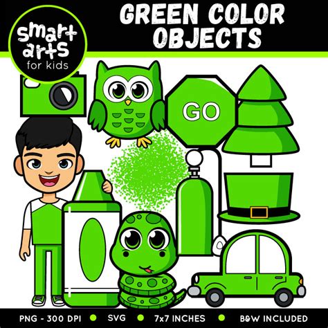 Green Color Objects Clip Art - Educational Clip Arts and Bible Stories