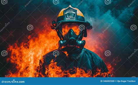 Firefighter In Full Gear Bravely Confronts Raging Inferno Smoke