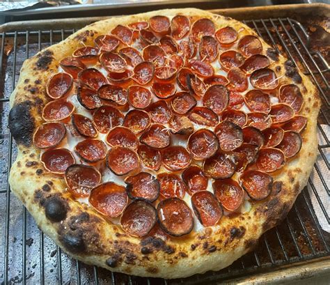 Pepperoni Pizza With A Sourdough Crust Rfoodporn