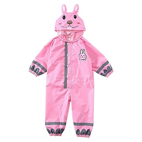 Fridja Kids Toddler Rain Suit 3D Cartoon Rain Suit with Hood Waterproof ...