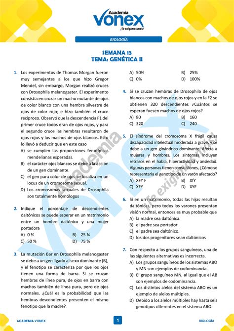 Sa Sm Bi I Vc S Asc Academia Vonex Biolog A Semana Tema