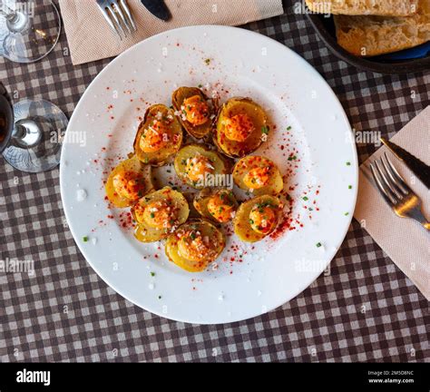 Spanish Fried Potatoes Patatas Bravas Stock Photo Alamy