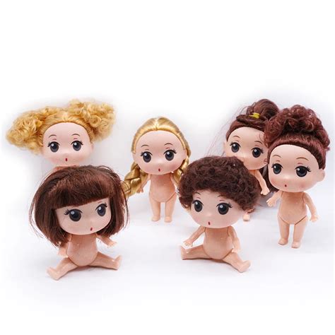 Cute Mini Cm Doll Nude Body Jointed Moveable With Dolls Hair D Eyes Diy Toys