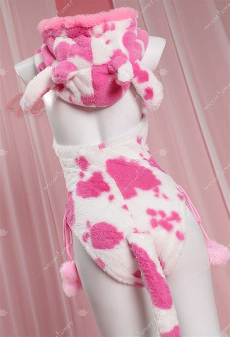 Plush Bodysuit Cow Print Hooded Backless Romper Sexy Lingerie Set Top Quality Lingerie For Sale