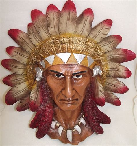 Figura Decorativa Resina Cabeza Apache Indio Geronimo 40cm Mercado Libre