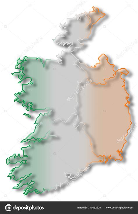 Political Map Ireland Several Provinces — Stock Photo ...