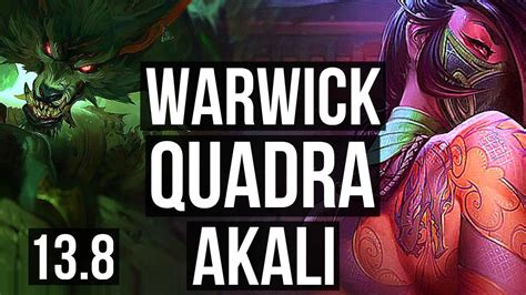 Warwick Vs Akali Top Rank Warwick Quadra Solo Kills M