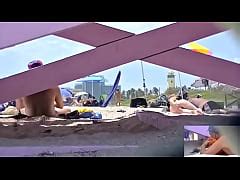 Exhibitionist Wife Tatiana Teasing Nude Beach Voyeur Cocks While