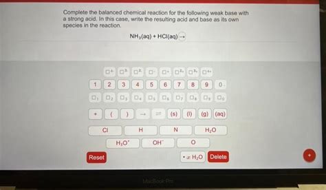 Solved Complete The Balanced Chemical Reaction For The Chegg