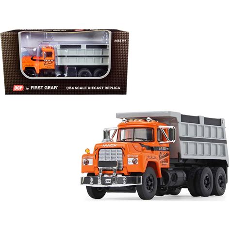 Mack R Model Tandem Axle Dump Truck "J.V. III Construction" Orange and ...