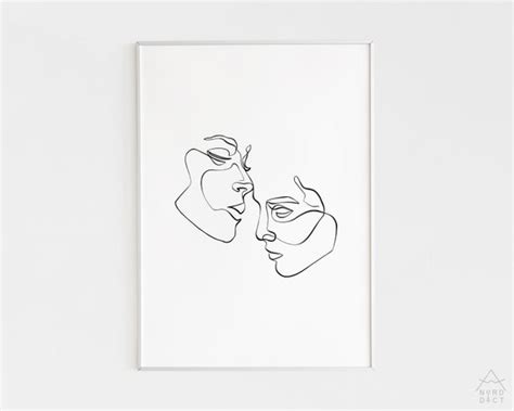 Abstract Love Couple Art Minimalist Couple Poster Modern Etsy