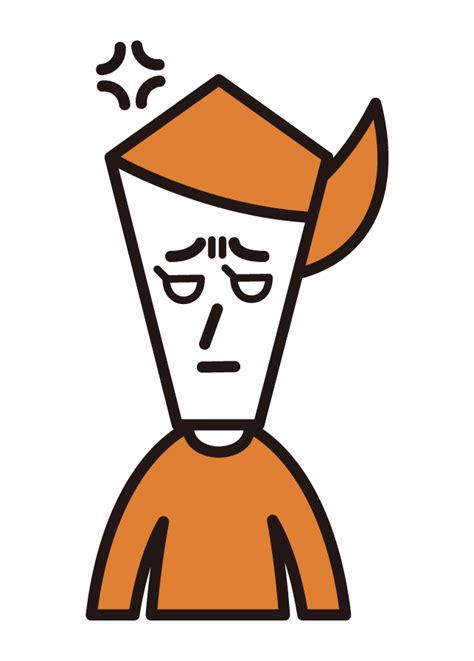 むすっとしている人（女性）のイラスト フリーイラスト素材集 Kukukeke
